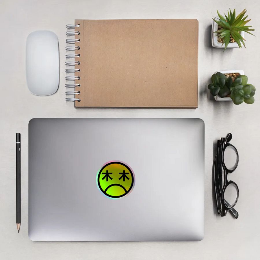 Kanji Frown Holographic Sticker product image (13)