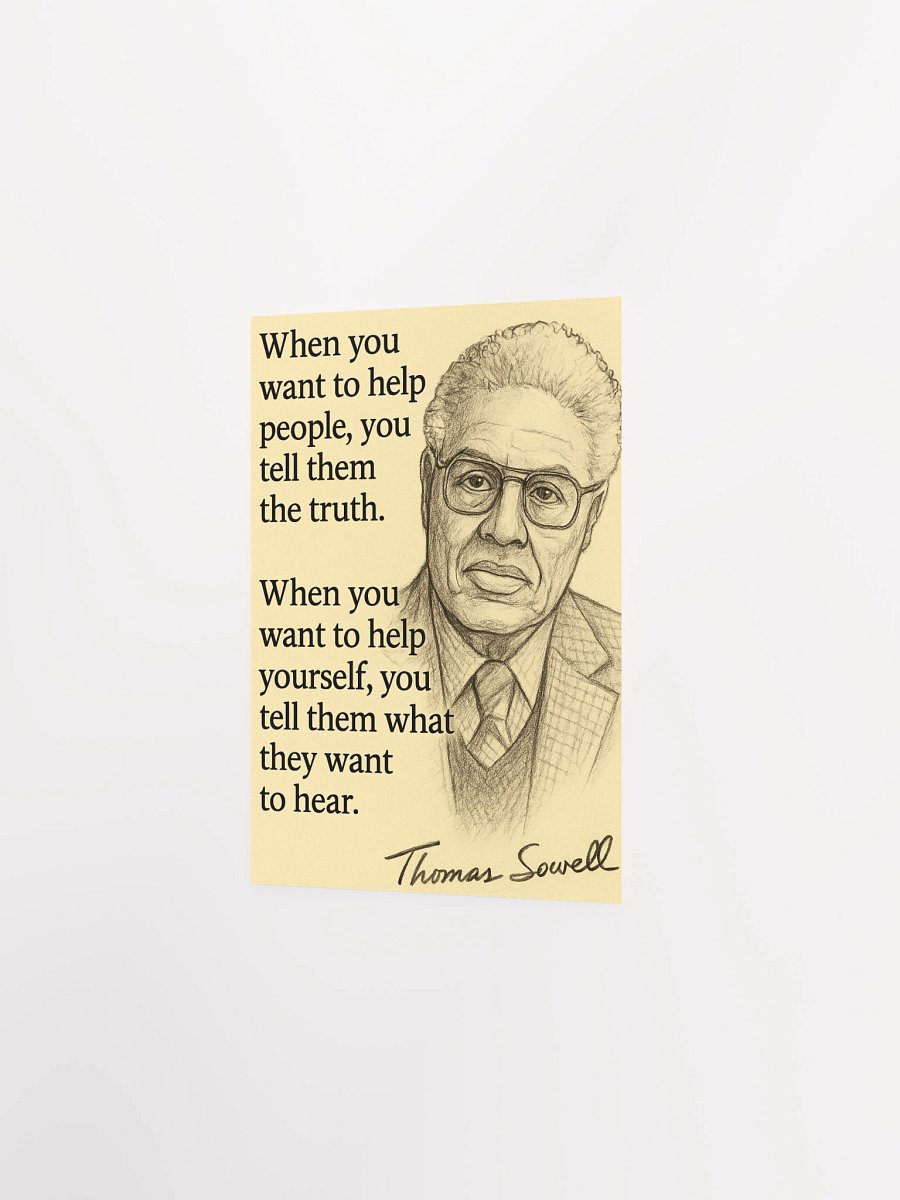 “Tell Them the Truth” — Thomas Sowell Pencil Portrait Poster (Unframed) product image (3)