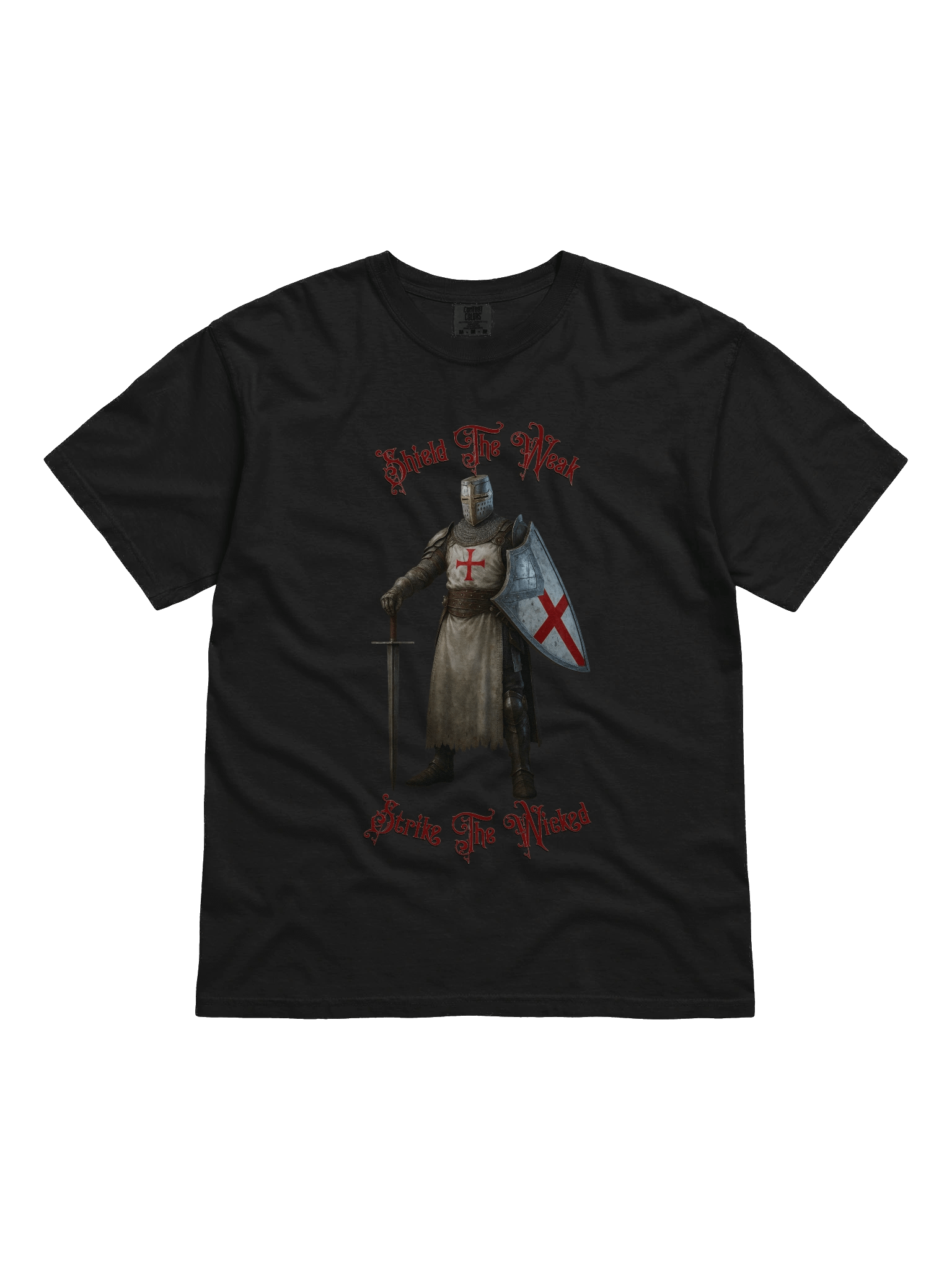 Templar Knight Tee - Shield the Weak, Strike the Wicked, product image (1)