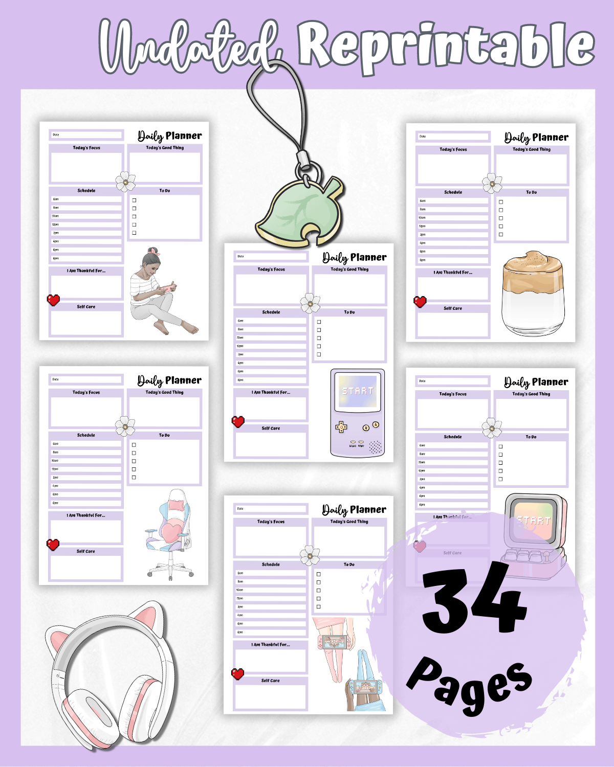 Purple Printable Planner - Gamer Themed product image (3)