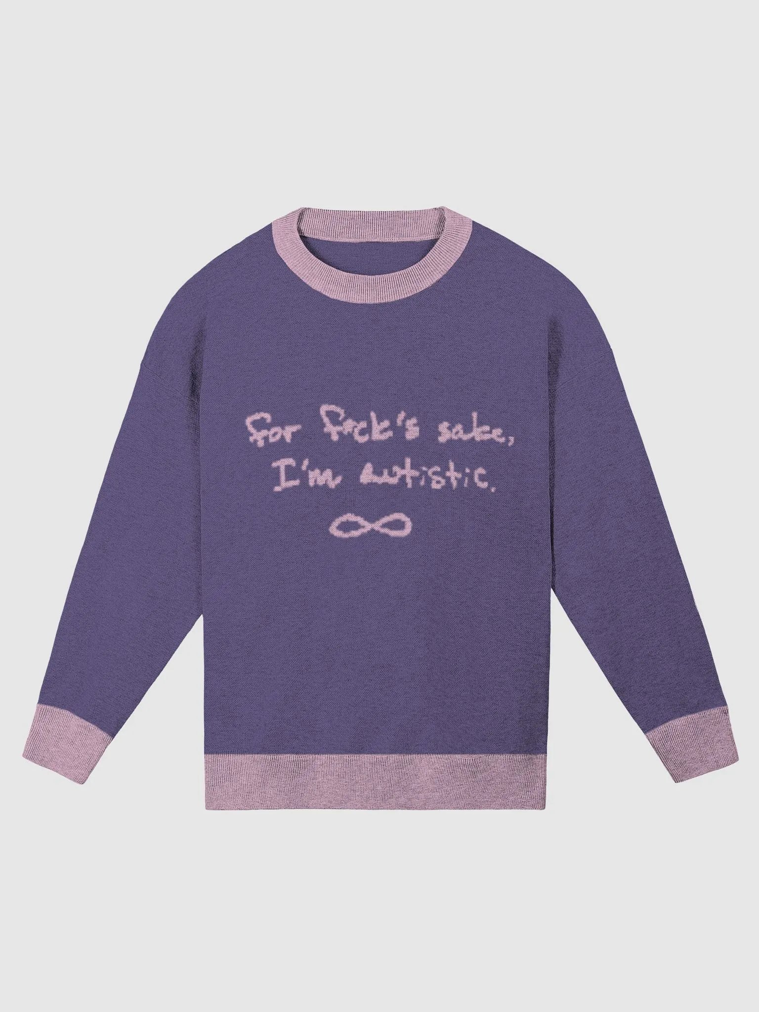 FFS, I'm autistic. (lg. design, duotone purple) knitwear relaxed crewneck product image (1)