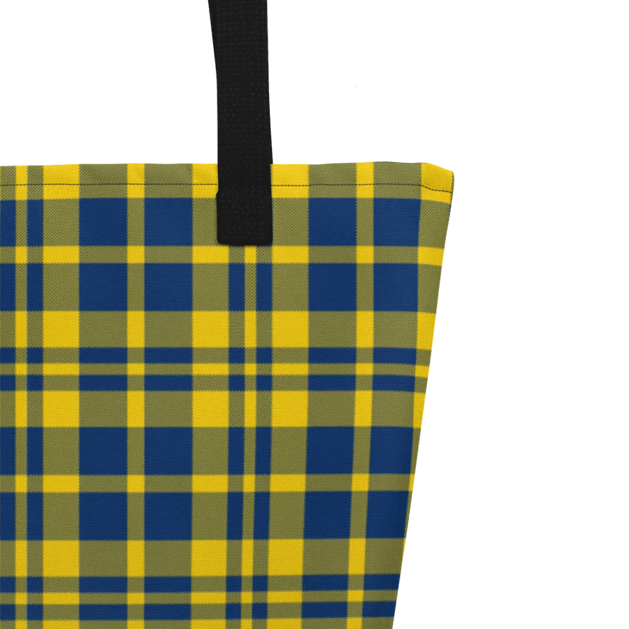 Yellow and Blue Plaid Tote Bag product image (3)