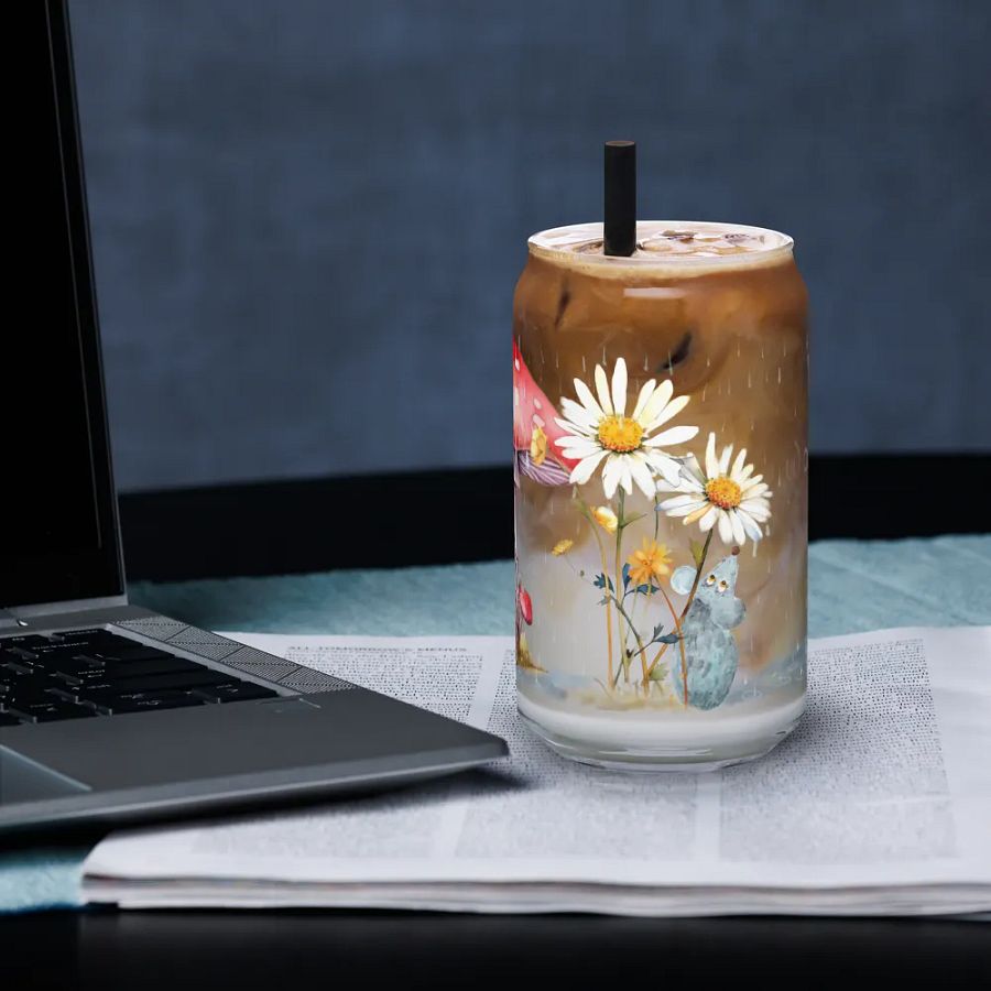 Passing Clouds: Weathering the Storm Glass Can | 16oz | Elegant Drinkware product image (3)