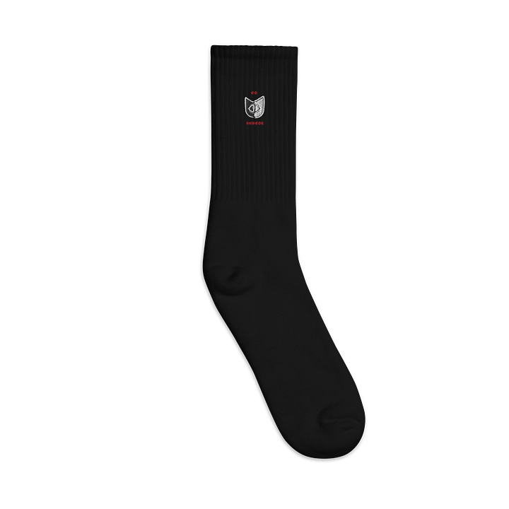 Symmetrical Feline Vision Embroidered Socks No Change product image (1)
