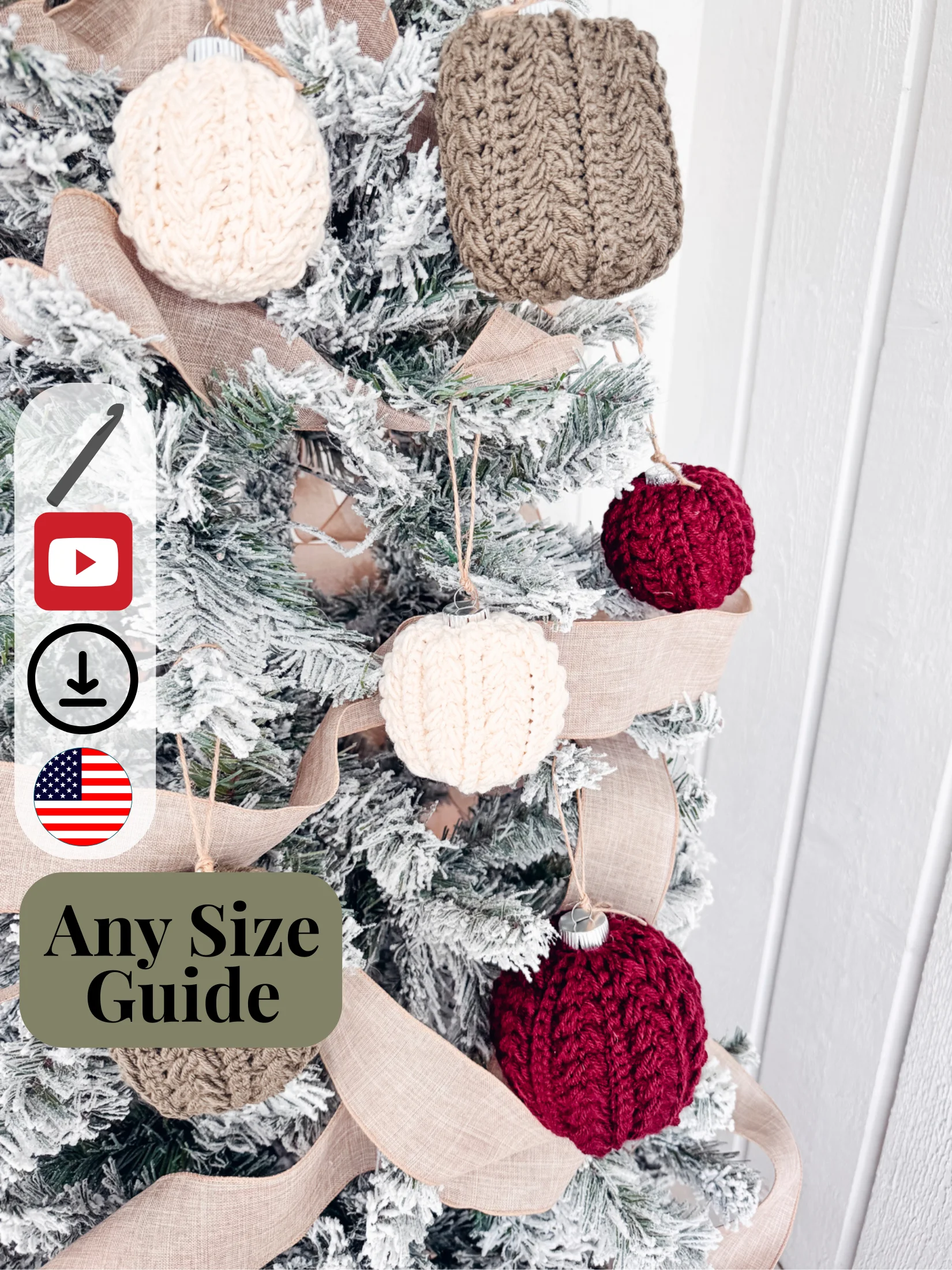 🎄🔔 Wheat Stitch™ Holiday Decor Bundle: Ornament, Wreath & Tree Crochet Patterns product image (4)