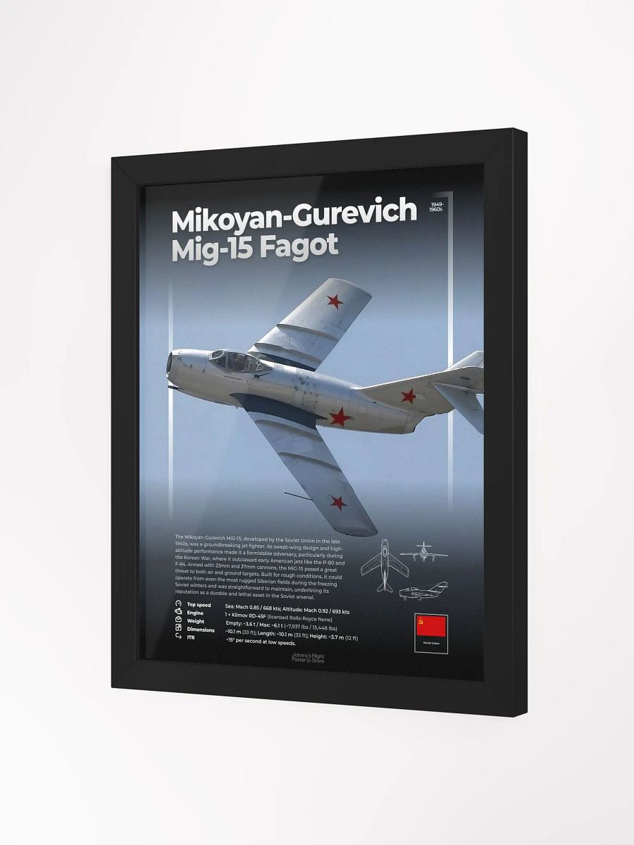 Mikoyan-Gurevich Mig-15 Fagot Aviation Spec Poster product image (3)