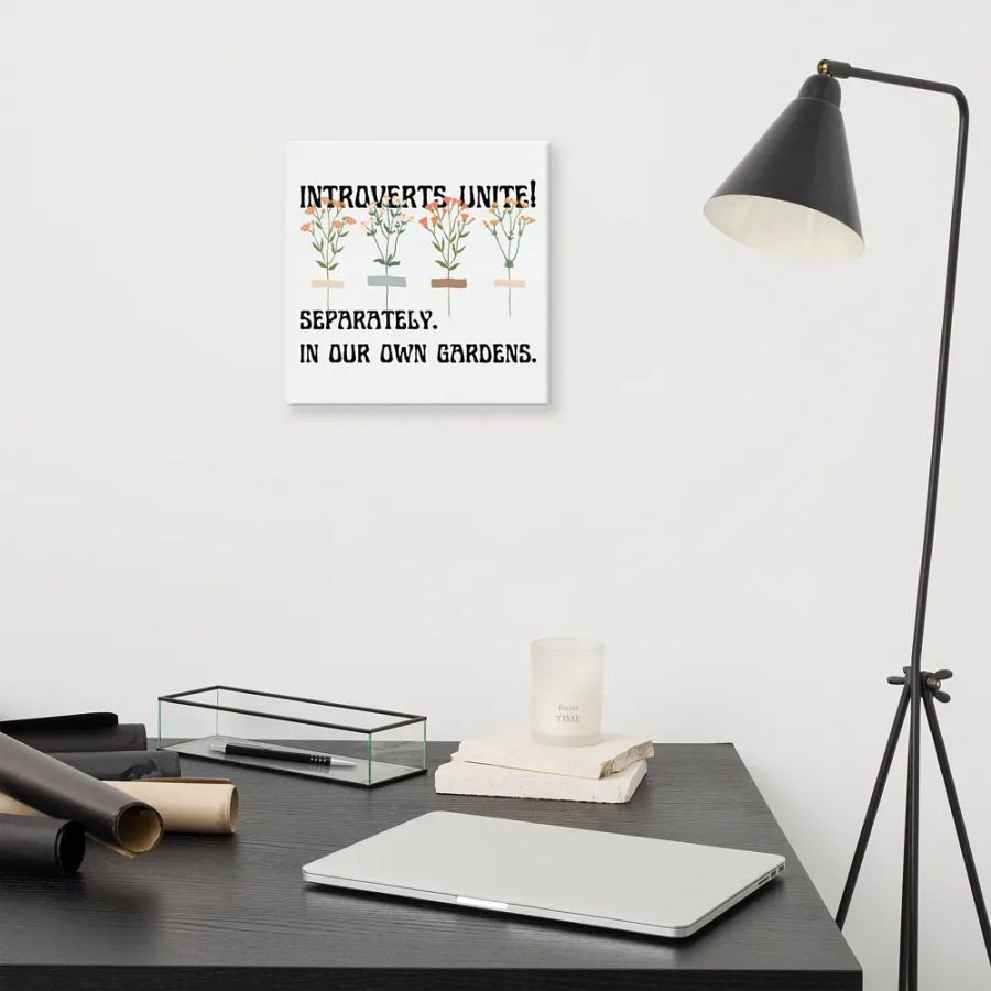 Hand-drawn funny sarcastic gardening introvert canvas wall art product image (12)