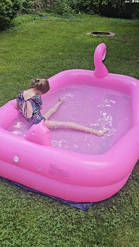 Here's hoping the 🌞 heats things up! #itscold 🧊 #freezing #kiddiepool #coldwaterswimming