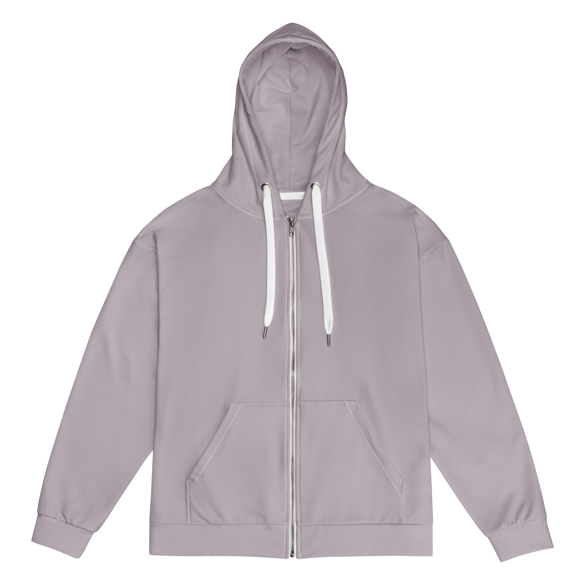 I Own a Loft in Soho Light Gray Purple Solid Color Eco Friendly Unisex Zip Hoodie product image (1)