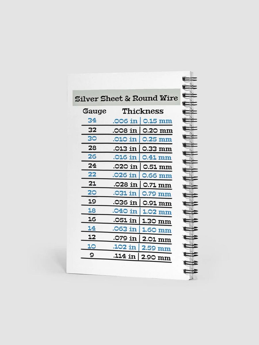Silversmithing Sketchbook with Gauge Conversions product image (2)