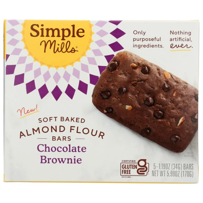 SIMPLE MILLS: Soft Baked Almond Flour Chocolate Brownie, 5.99 oz product image (1)