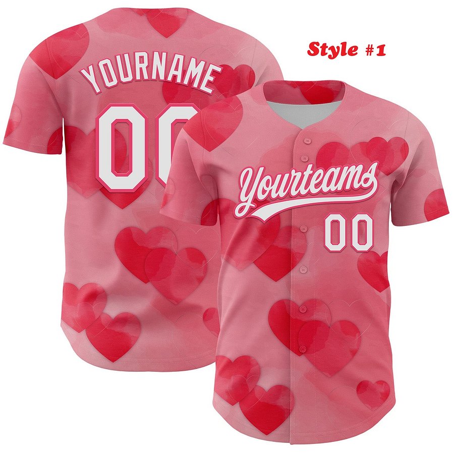 Authentic Baseball Jersey, Custom Baseball Jersey, Personalized Sport Jersey, Colorful, Flowers, Number, Gift, Love product image (184)