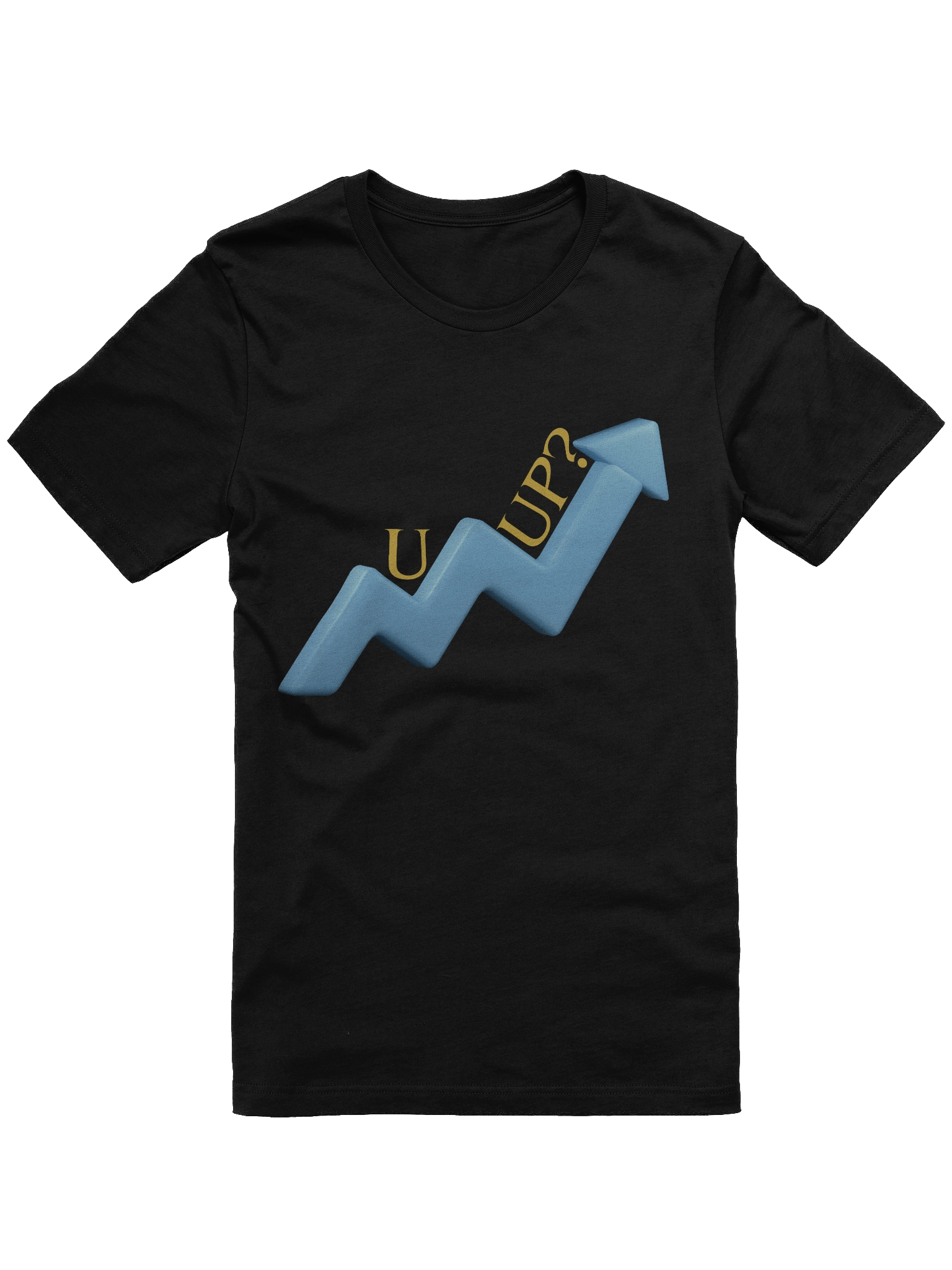 "U Up" Blue Upward Questioning Arrow Graphic T-Shirt product image (11)