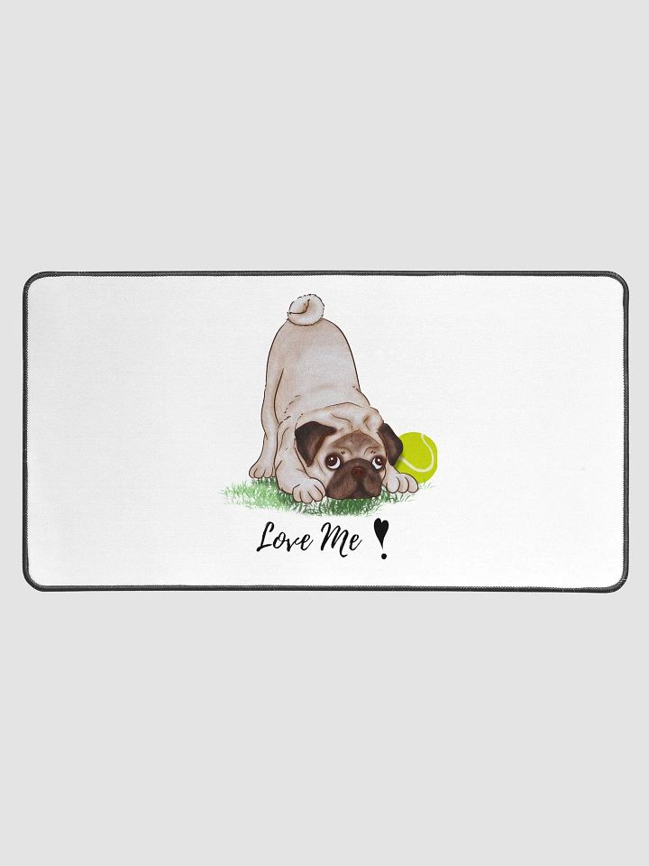 Playful Pug Desk Mat product image (1)