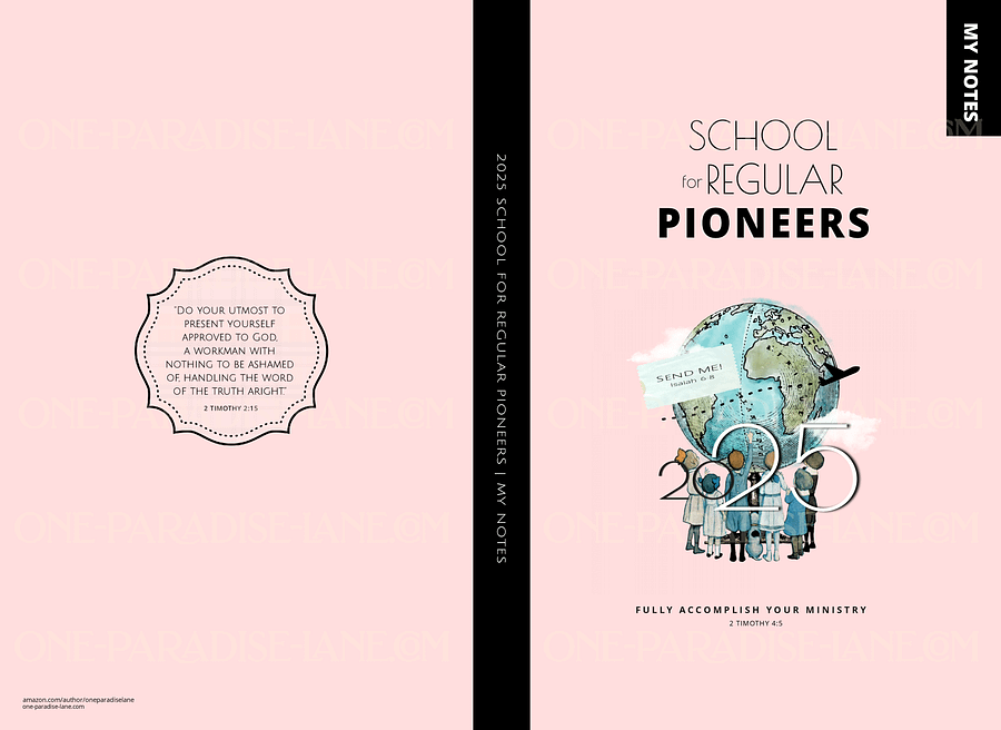2025 Regular Pioneer School Digital Notebook | Vintage Globe Dusty Pink (PDF) product image (3)