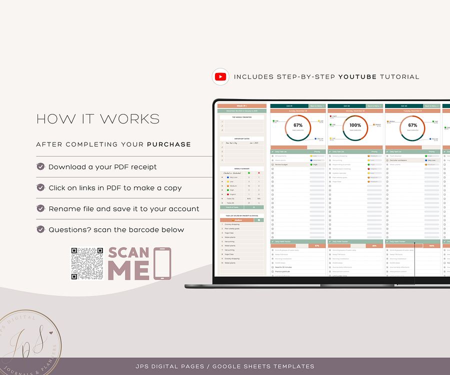 Weekly Recurrent Planner, Digital Planner Spreadsheet, Google Sheets Template product image (10)