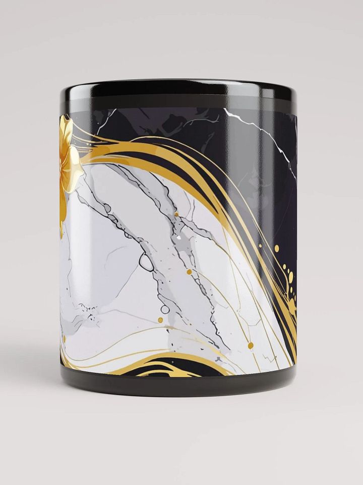 Golden Floral Black Marble Mug product image (2)
