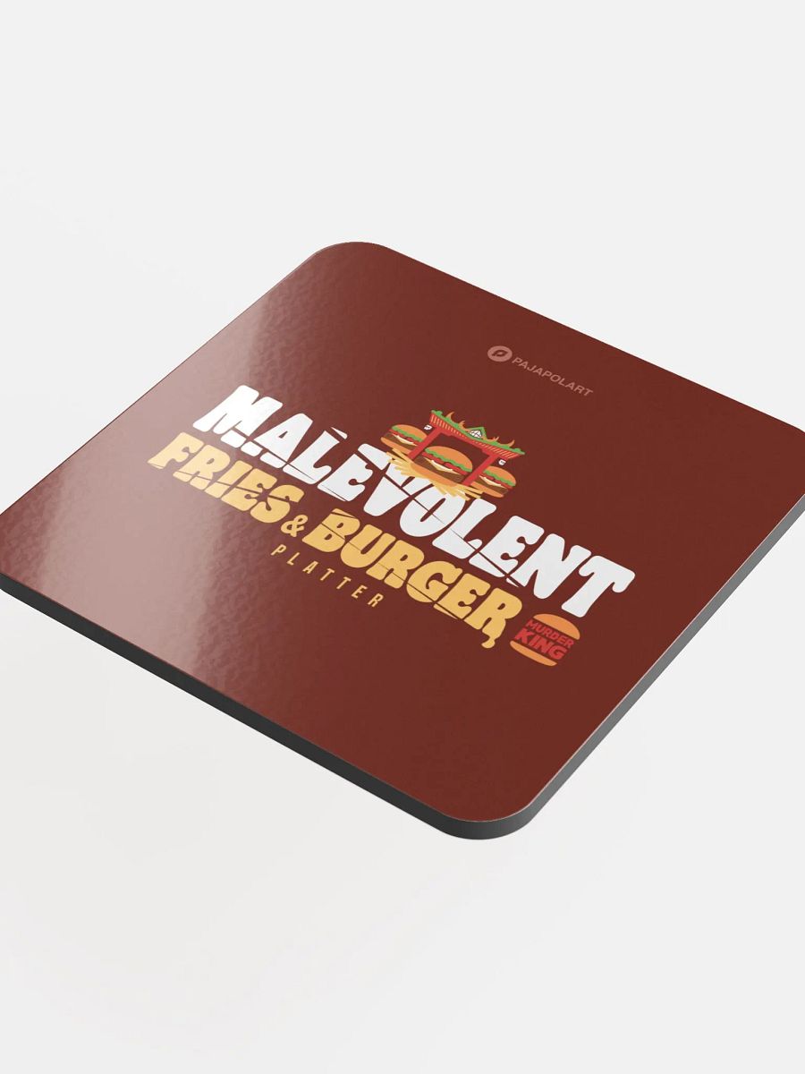 Malevolent Fries & Burger Platter - Glossed Cork Coaster product image (4)