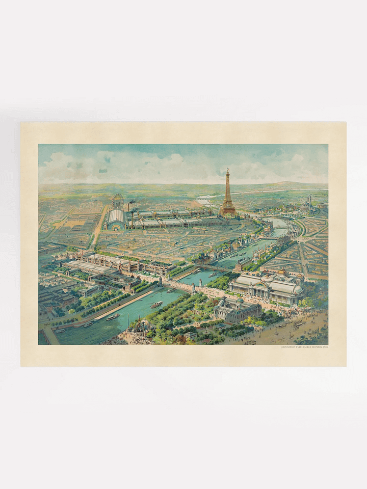 Paris 1900 Poster Print – Hand-Drawn Historic City View (Unframed) product image (1)