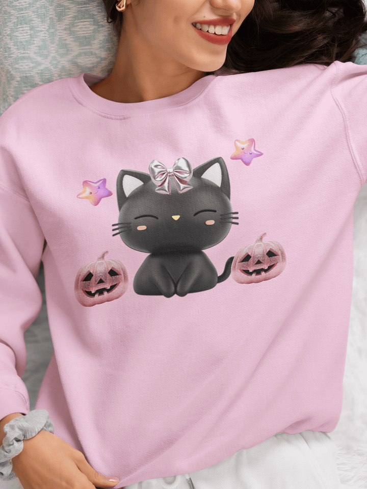 Coquette Halloween Kitty Crewneck Sweatshirt product image (2)