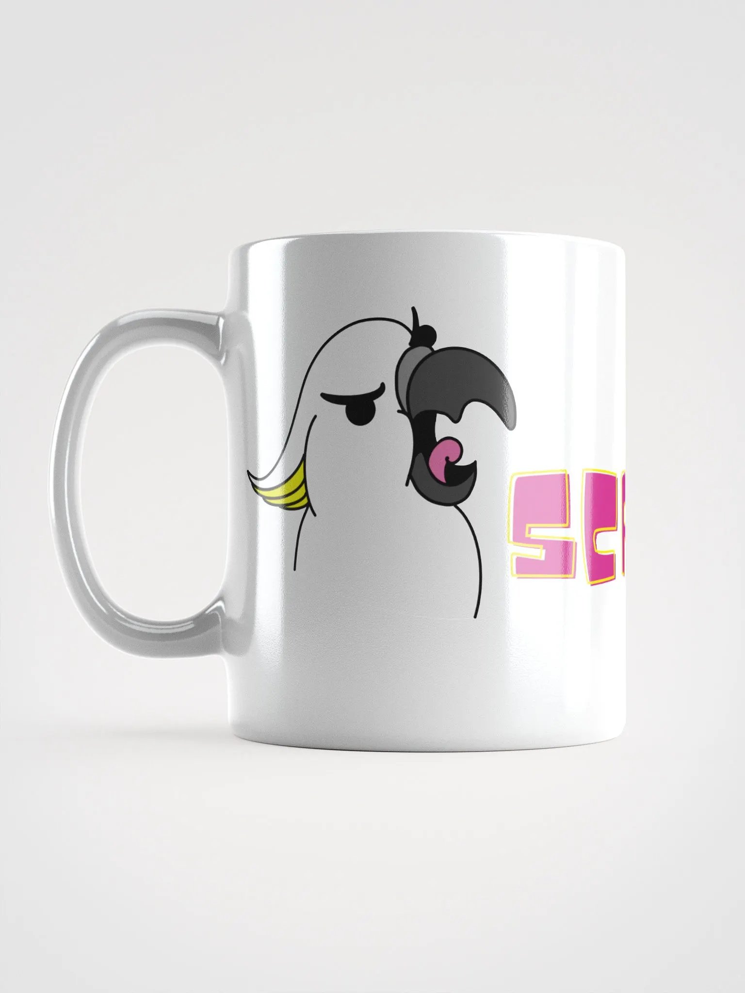 Screaming Cockatoo Mug Glossy White product image (1)