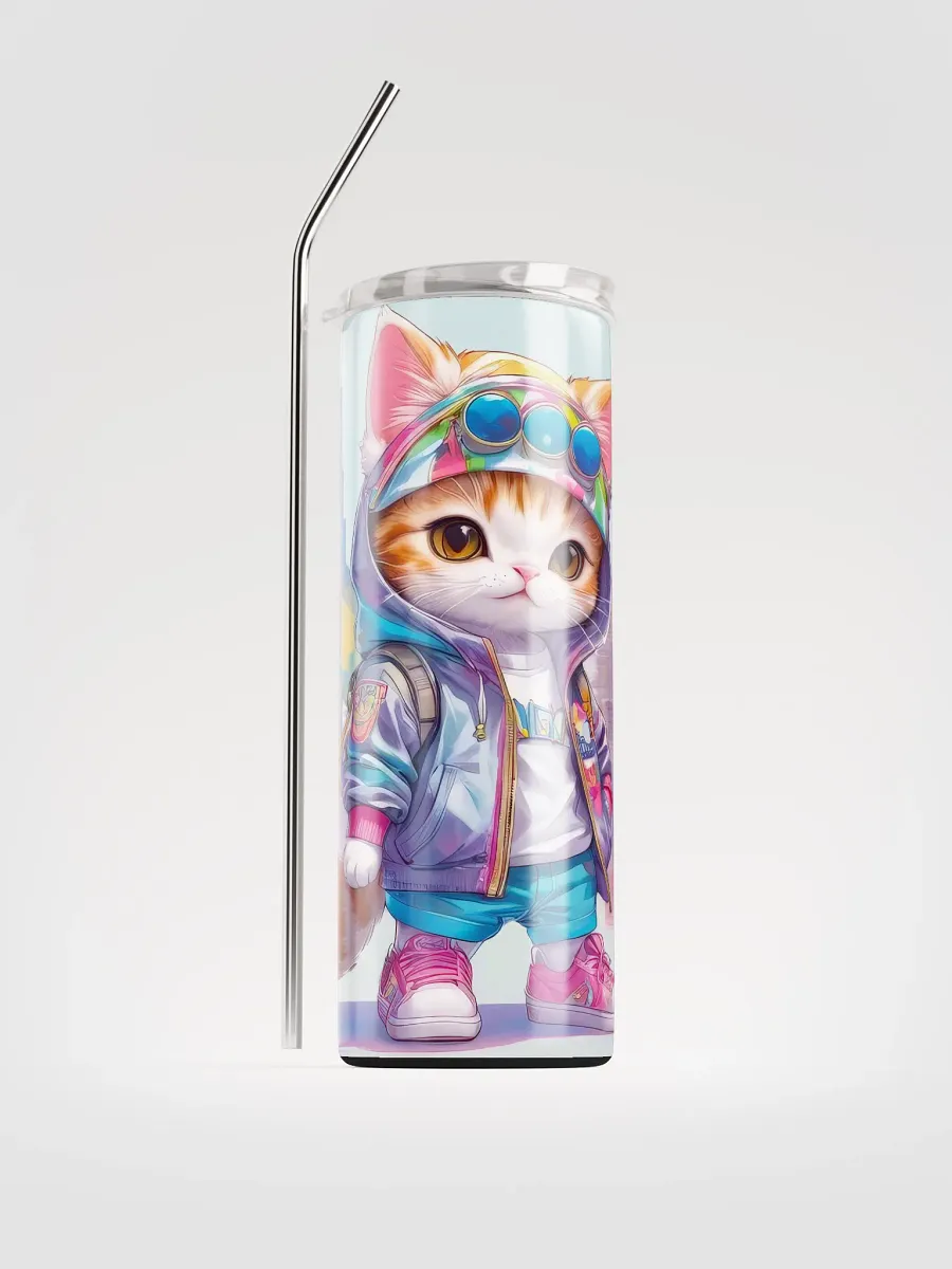 Cute City Kitty Cat 20 oz Skinny Stainless Steel Tumbler - v3 product image (1)