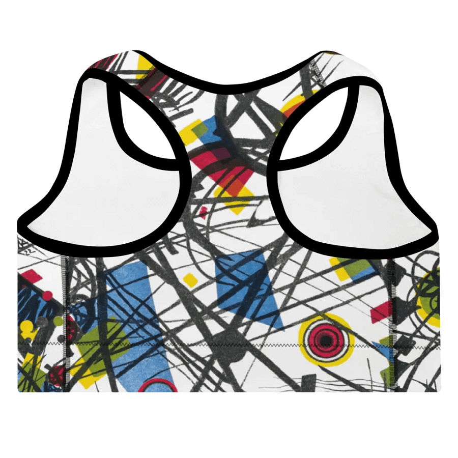 Abstract Lithographic Pattern Design Padded Sports Bra - V3 product image (9)