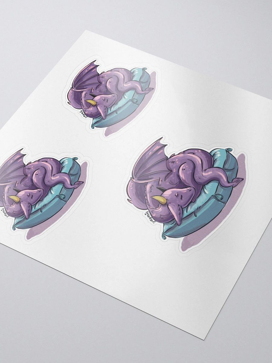 Young Dragon Sleeping on Pillow Sticker Set - Whimsical Fantasy Decals product image (3)