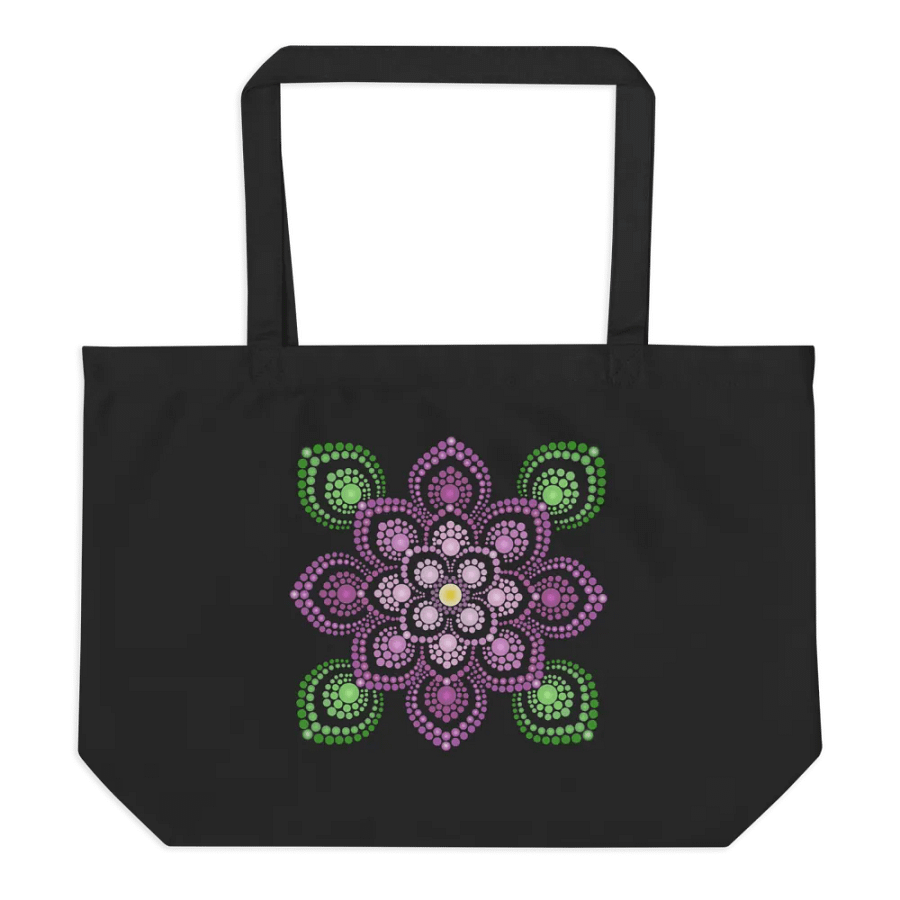 Purple and Green Mandala Organic Cotton Tote Bag product image (3)