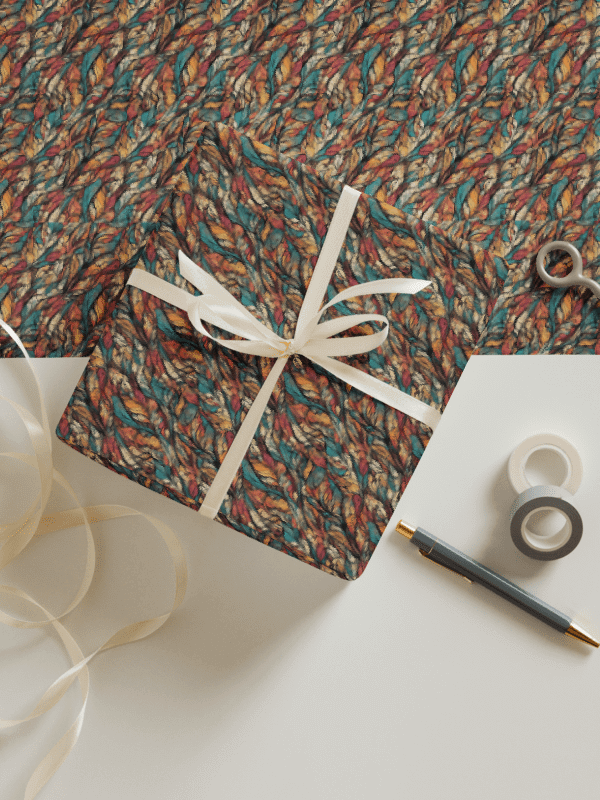 Earthy Leaves and Feathers Wrapping Paper Set product image (3)
