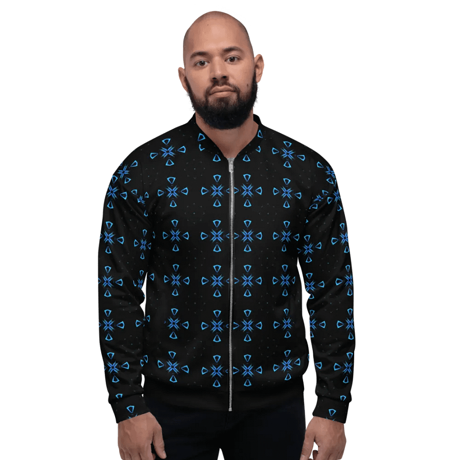Abstract Multiple Crosses Unisex All Over Print Bomber Jacket product image (1)