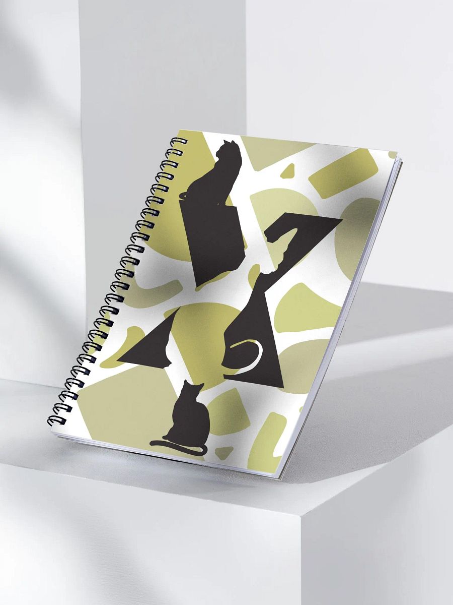 Monogram Letter X Cat Lover Geometric Greens Notebook product image (3)
