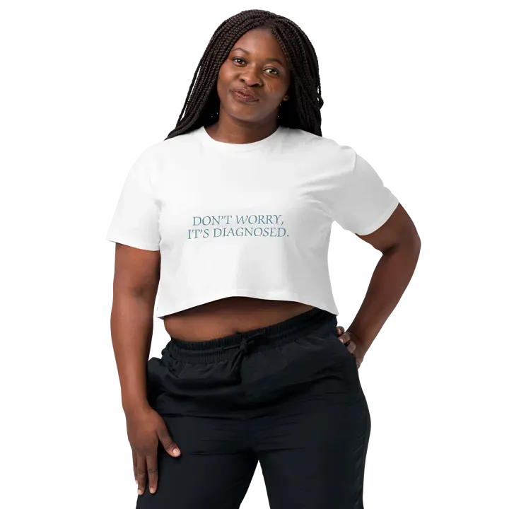 DW, IT'S DIAGNOSED (#709AAF) printed cotton crop top product image (25)