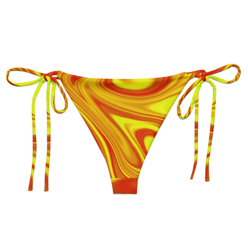 String Bikini Bottom - Yellow and Red Digital Fluid Art product image (2)