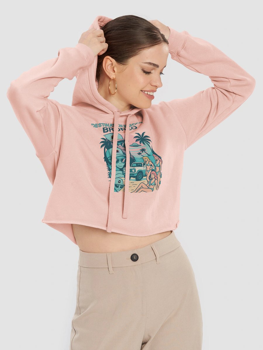 Destination Bigfoot Bronco Best Friend's Bella+Canvas Fleece Women's Crop Hoodie (Multiple Colors Available) product image (23)