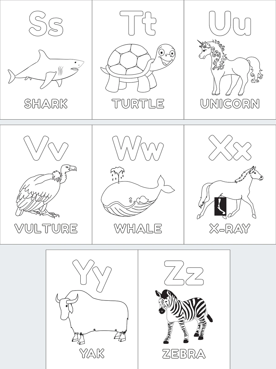 Printable ABC Animal Coloring Pages For Kids product image (4)