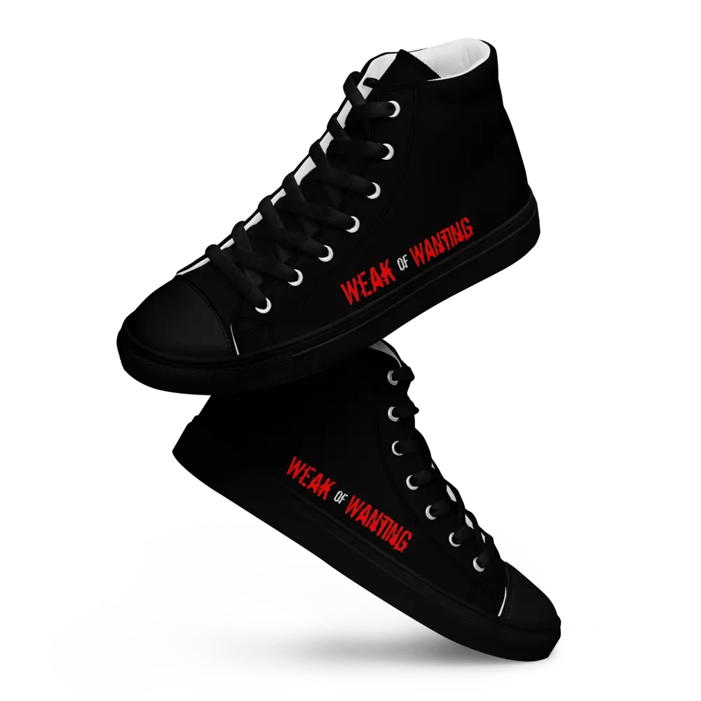 Weak Of Wanting Men's High Top Canvas Red Logo Shoes product image (8)