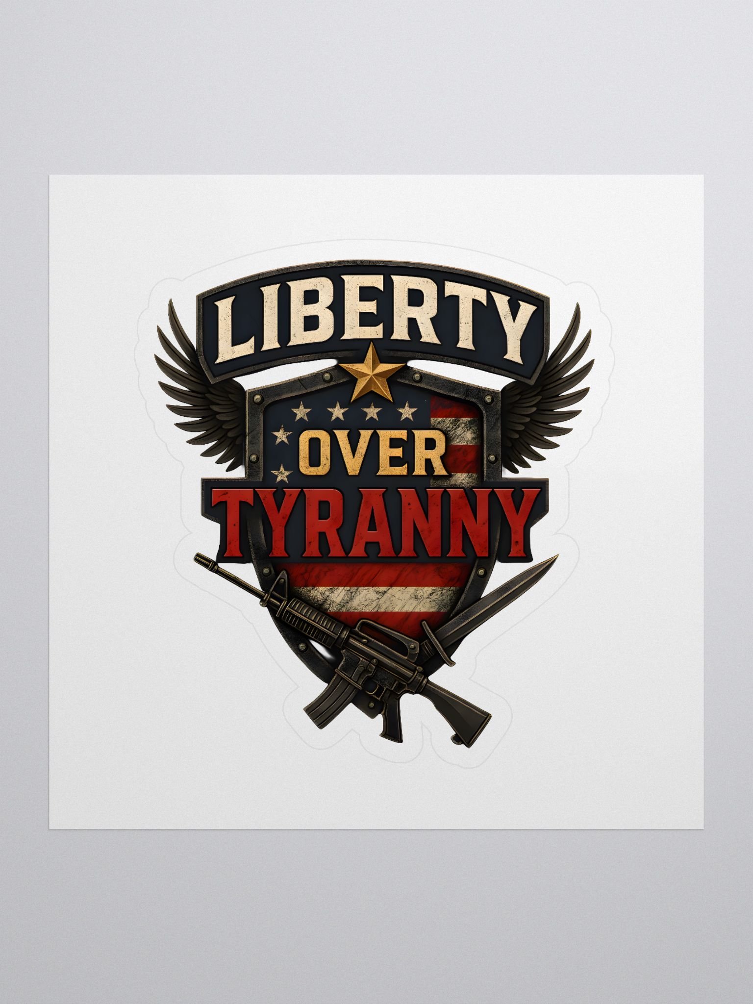 Liberty Over Tyranny Shield Stickers product image (1)