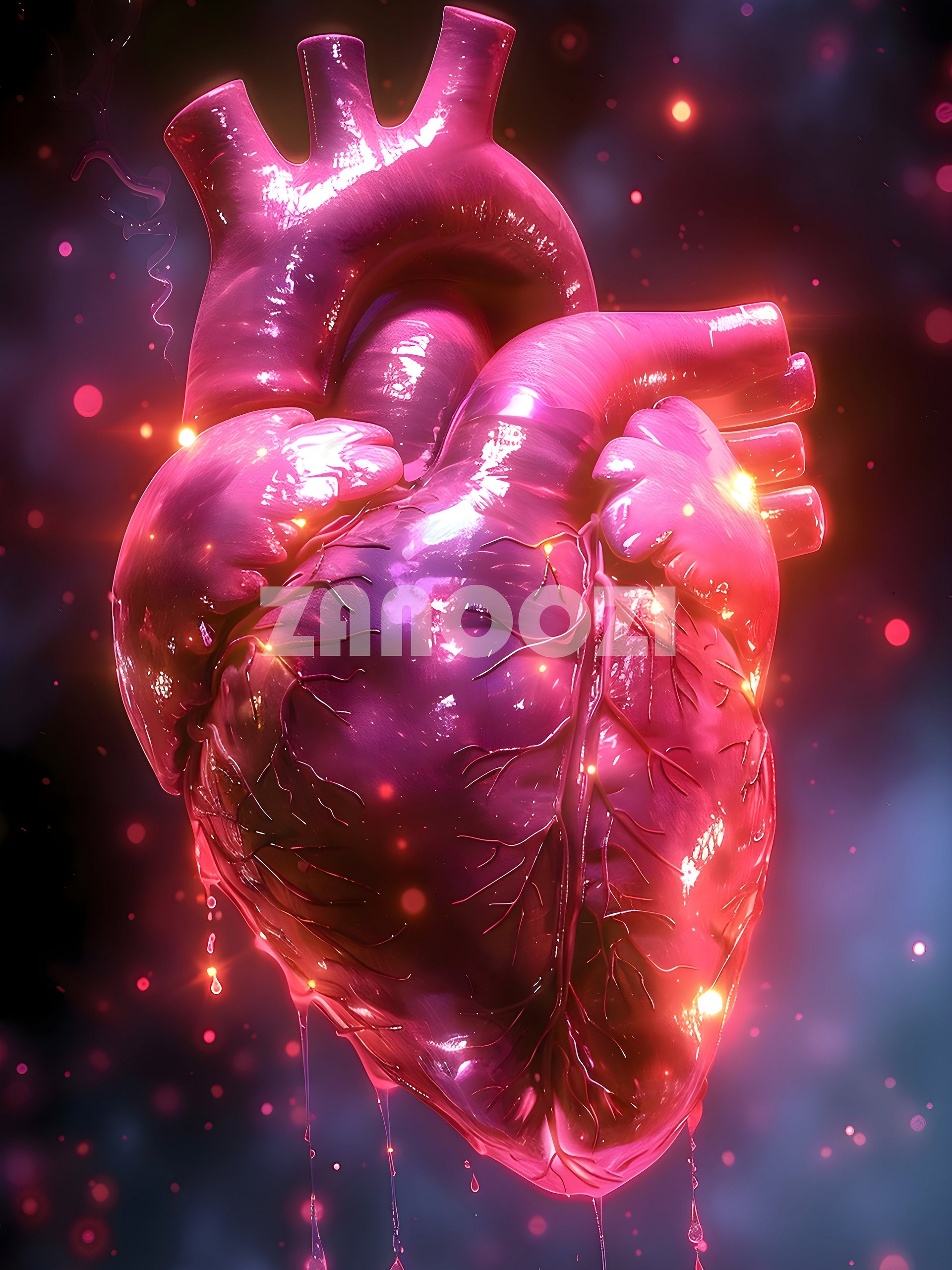 Pulsing with Emotion: A Cyberpunk Heart Illustration product image (1)