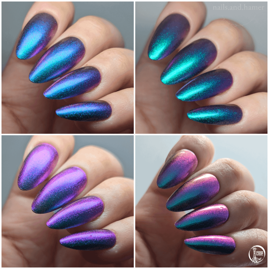 THE DEVASTATING TRUTH - Green Teal Indigo Violet Multichrome Nail Polish product image (2)