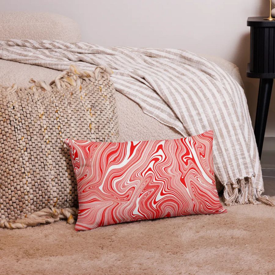 Premium Pillow Case - Red and White Liquid Swirls product image (4)