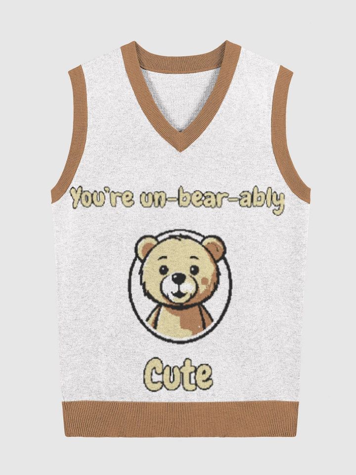 Un-Bear-Ably Cute Unisex Knitted V-Neck product image (1)