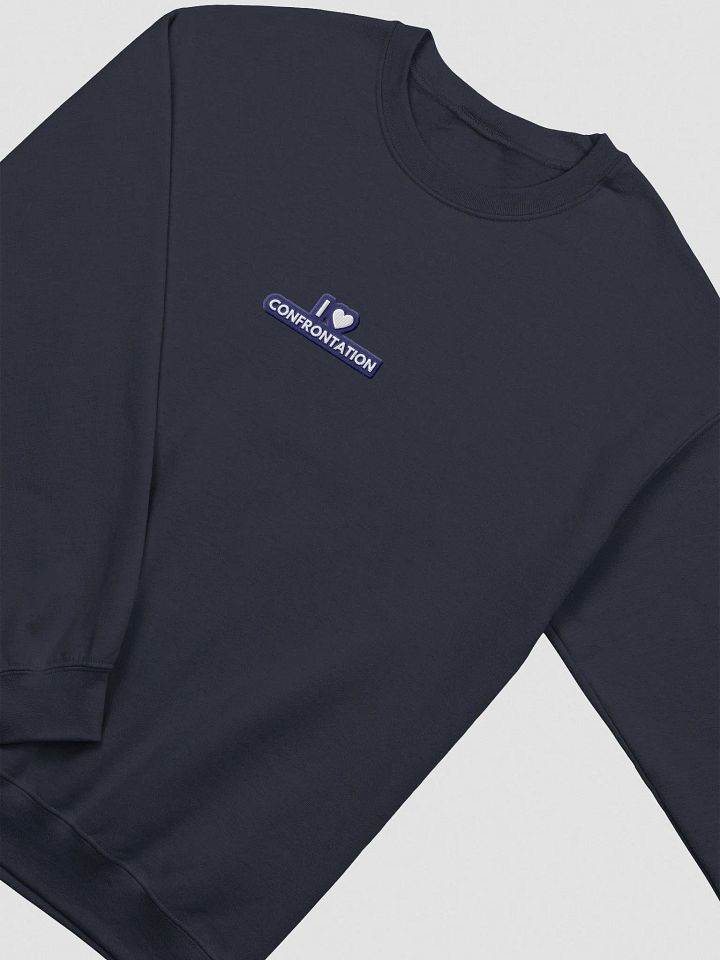 I <3 Confrontation embroidered crewneck (navy + white design) product image (1)