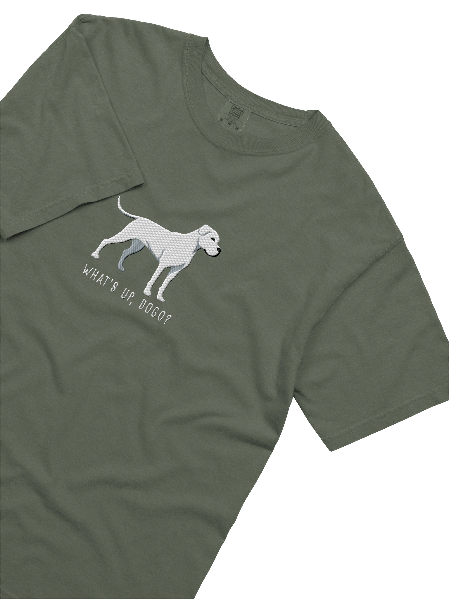 What's Up, Dogo? T-Shirt(Embroidered) of a Dogo Argentino(White) product image (25)