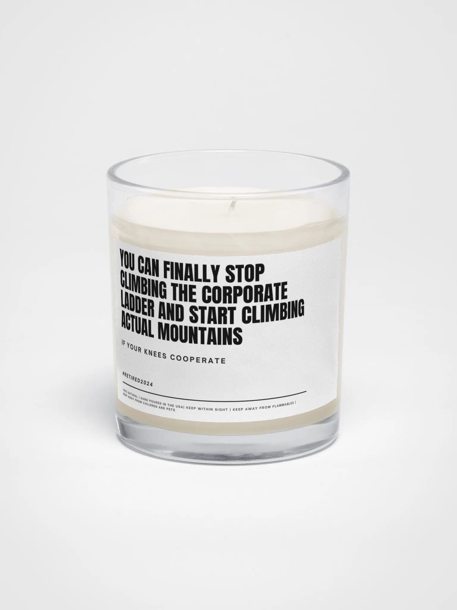 Funny retirement gift for colleague rock climber, hiker soy wax vegan candle product image (3)