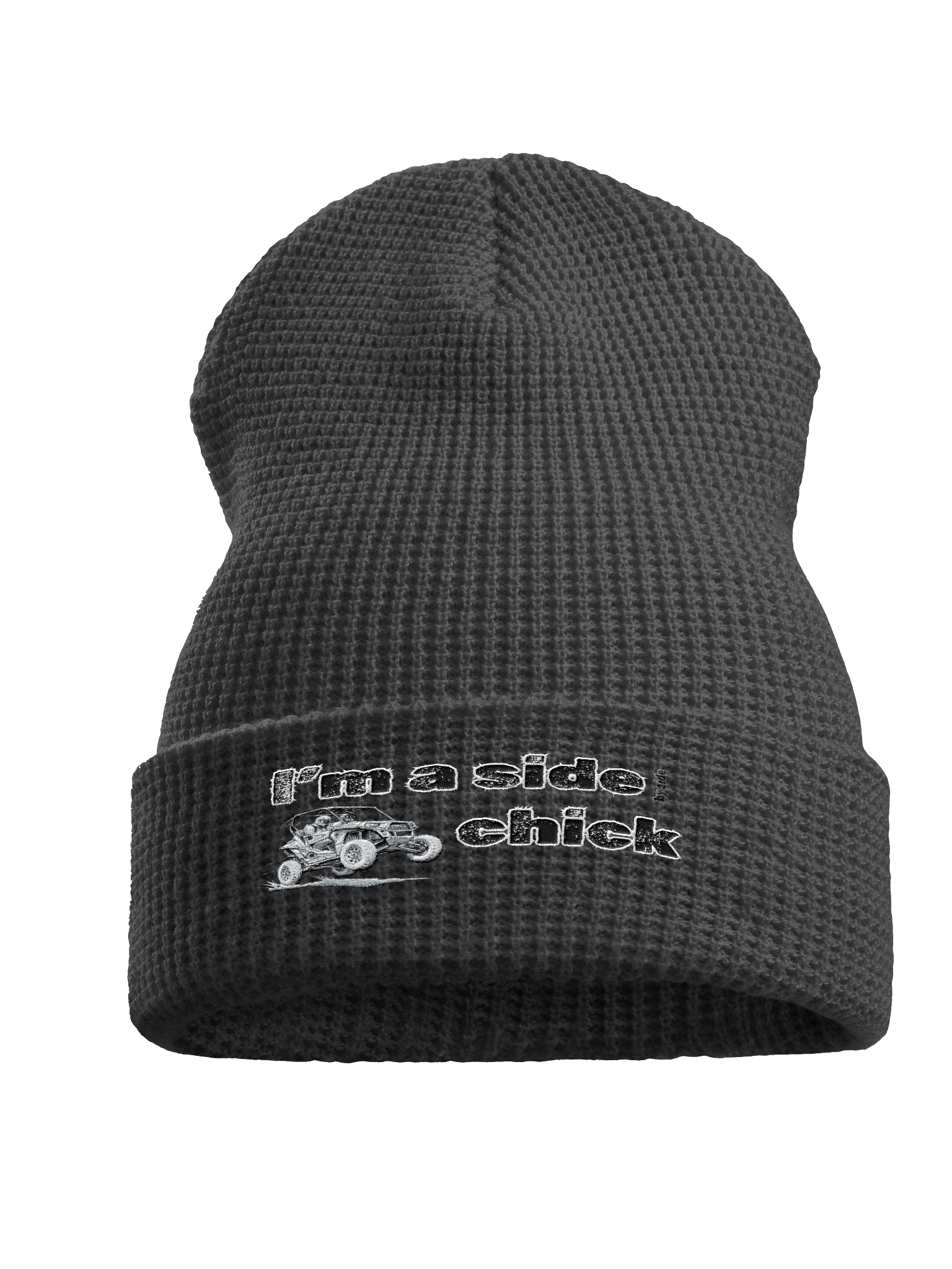 Embroidered I'm a side chick waffle beanie product image (2)