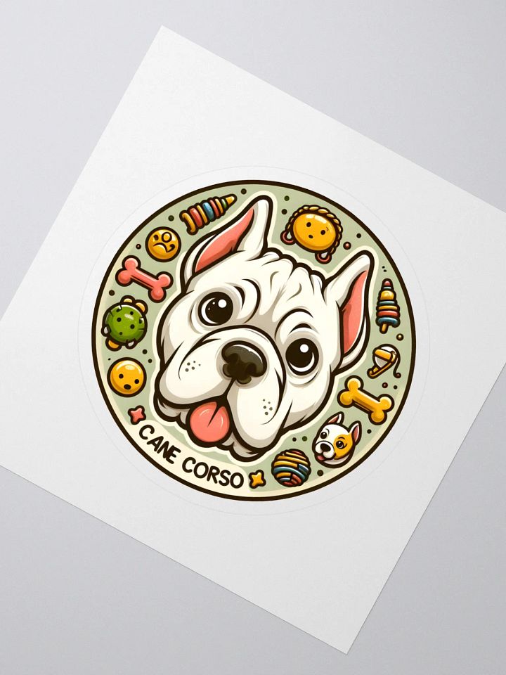 White Cane Corso Sticker – Fun and Elegant Dog Lover Decal product image (2)
