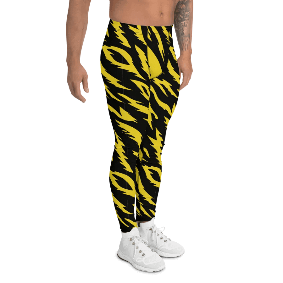 Wild Tiger Yellow Stripes Men's Leggings product image (6)