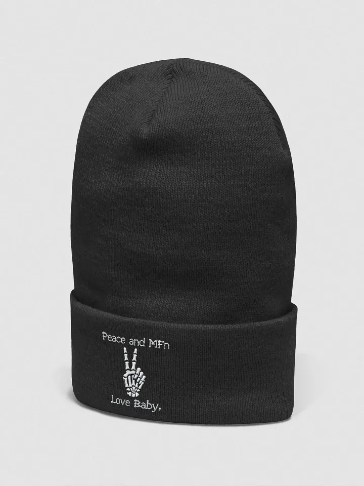 ''Peace & MF'n Love Baby'' Cuffed Beanie (Embroidered) product image (2)