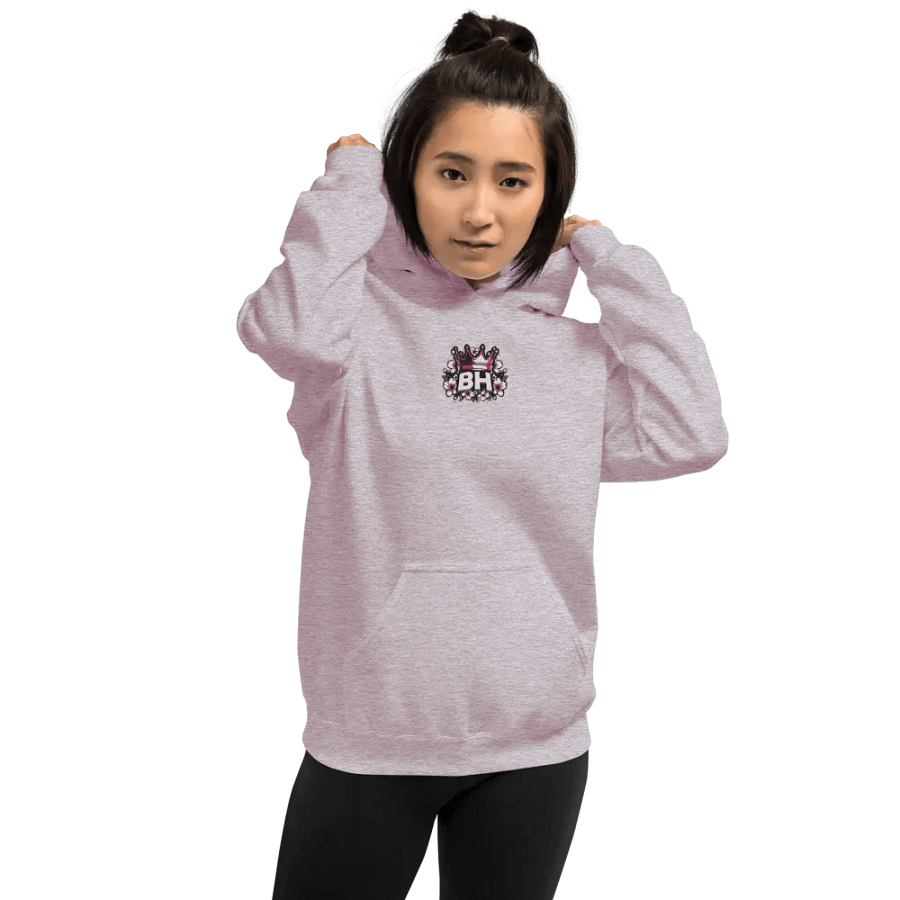 Box Head Embroidered Floral Logo Pink Hoodie product image (12)